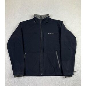 Columbia Jacket Mens XL Black Titanium Softshell Fleece Windblock Interchange